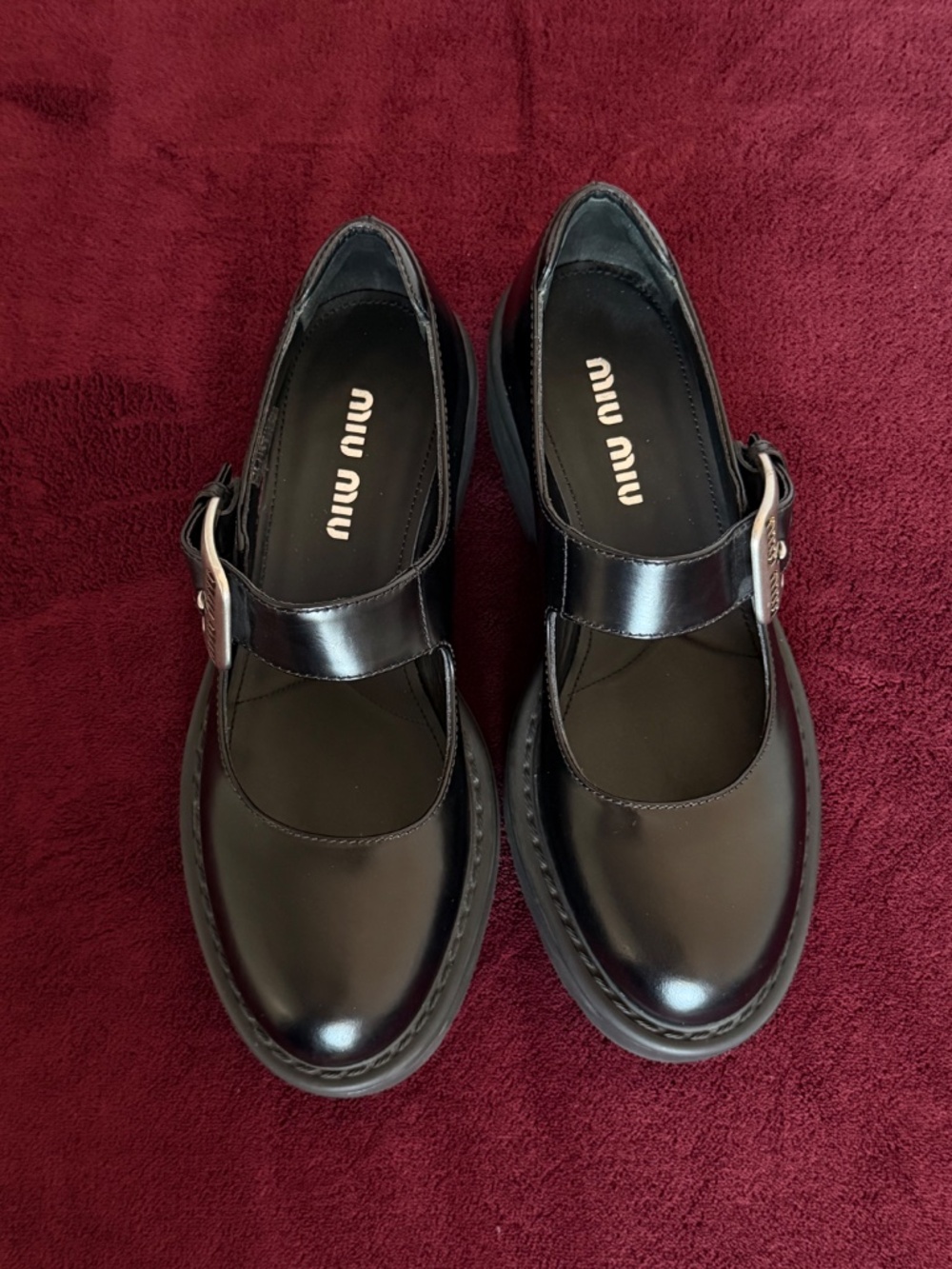 Miu Miu Black Leather Platform Mary Janes – Nearly New - Picture 14 of 16